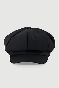 Womens Solid Cabbie Hat, Black