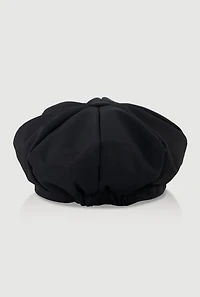 Womens Solid Cabbie Hat, Black