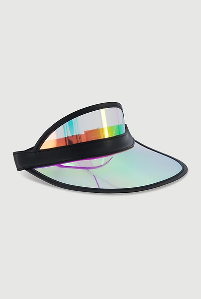 Womens Iridescent Visor, Black
