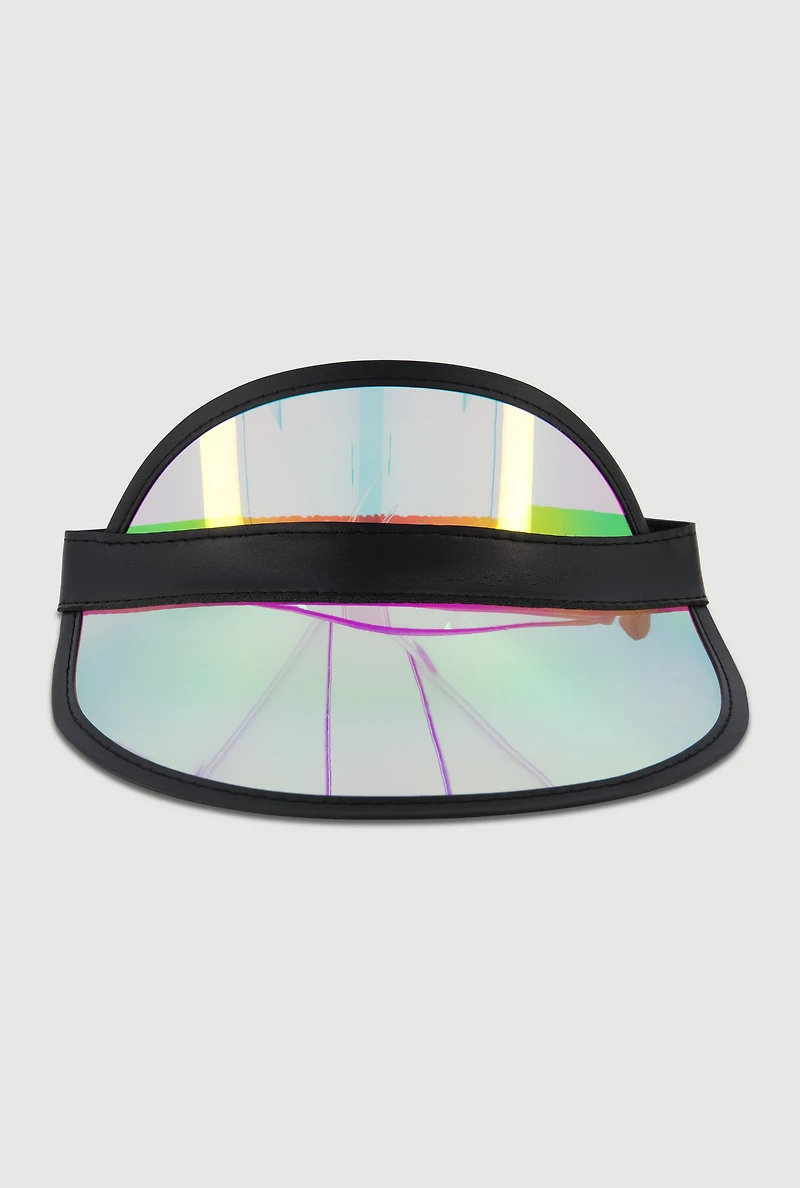 Womens Iridescent Visor, Black