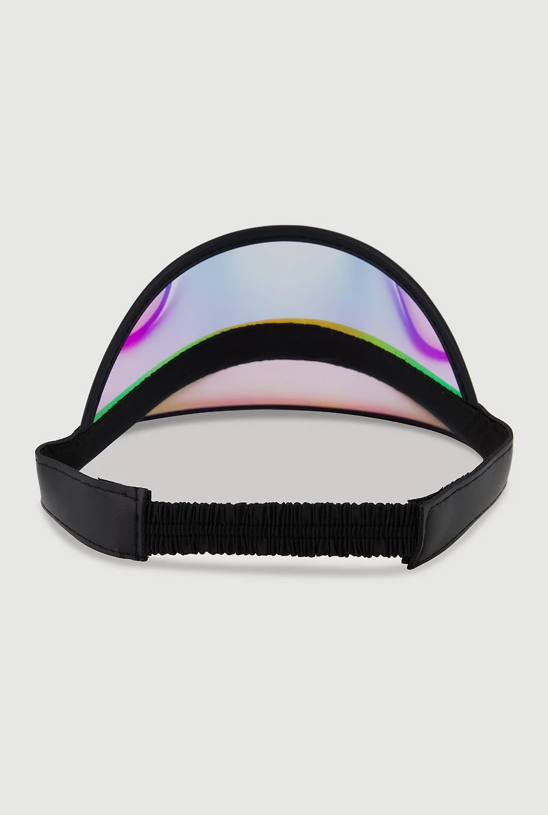 Womens Iridescent Visor, Black