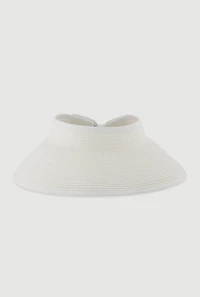 Roll Up Straw Visor with Bow