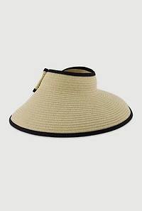 Roll Up Straw Visor with Bow