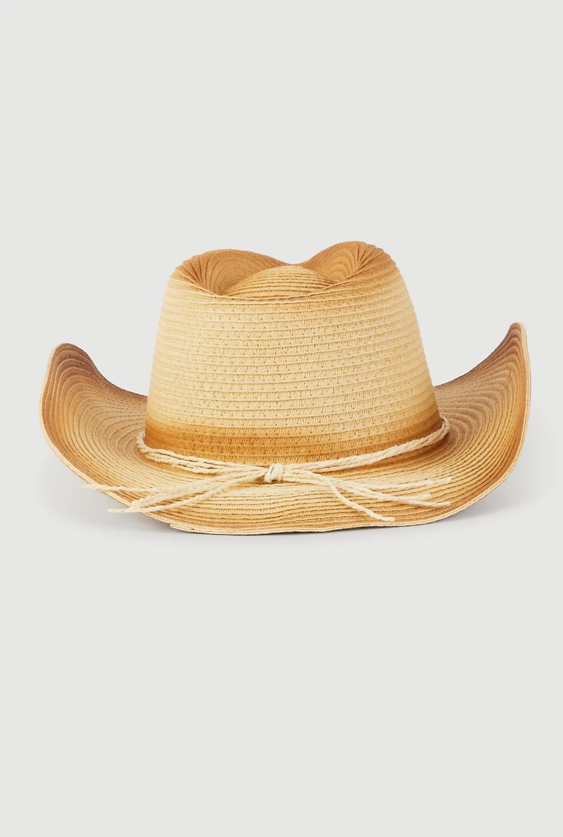 Straw Contrast Trim Cowboy Hat
