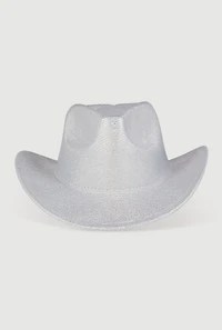 Womens Chic Metallic Cowboy Hat, Silver