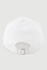 Womens Sparkling Rhinestone Baseball Cap, White