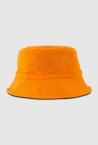 Womens Trendy Terry Cloth Bucket Hat, Orange