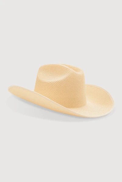 Womens Solid Straw Cowboy Hat, Beige