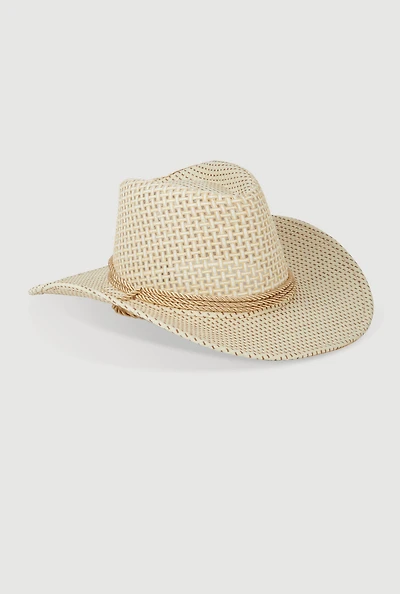 Toggle Drawstring Straw Cowboy Hat