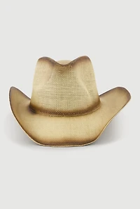 Womens Contrast Trim Woven Cowboy Hat, Multi