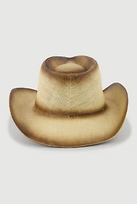 Womens Contrast Trim Woven Cowboy Hat, Multi