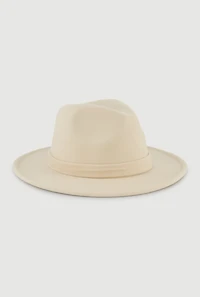 Womens Brushed Felt Panama Hat, Beige
