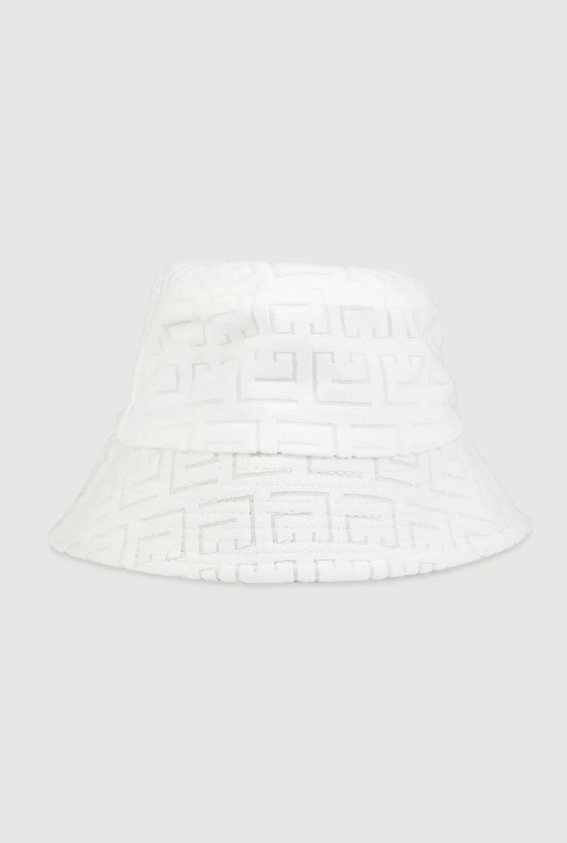 Greek Key Patterned Bucket Hat
