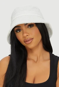 Greek Key Patterned Bucket Hat