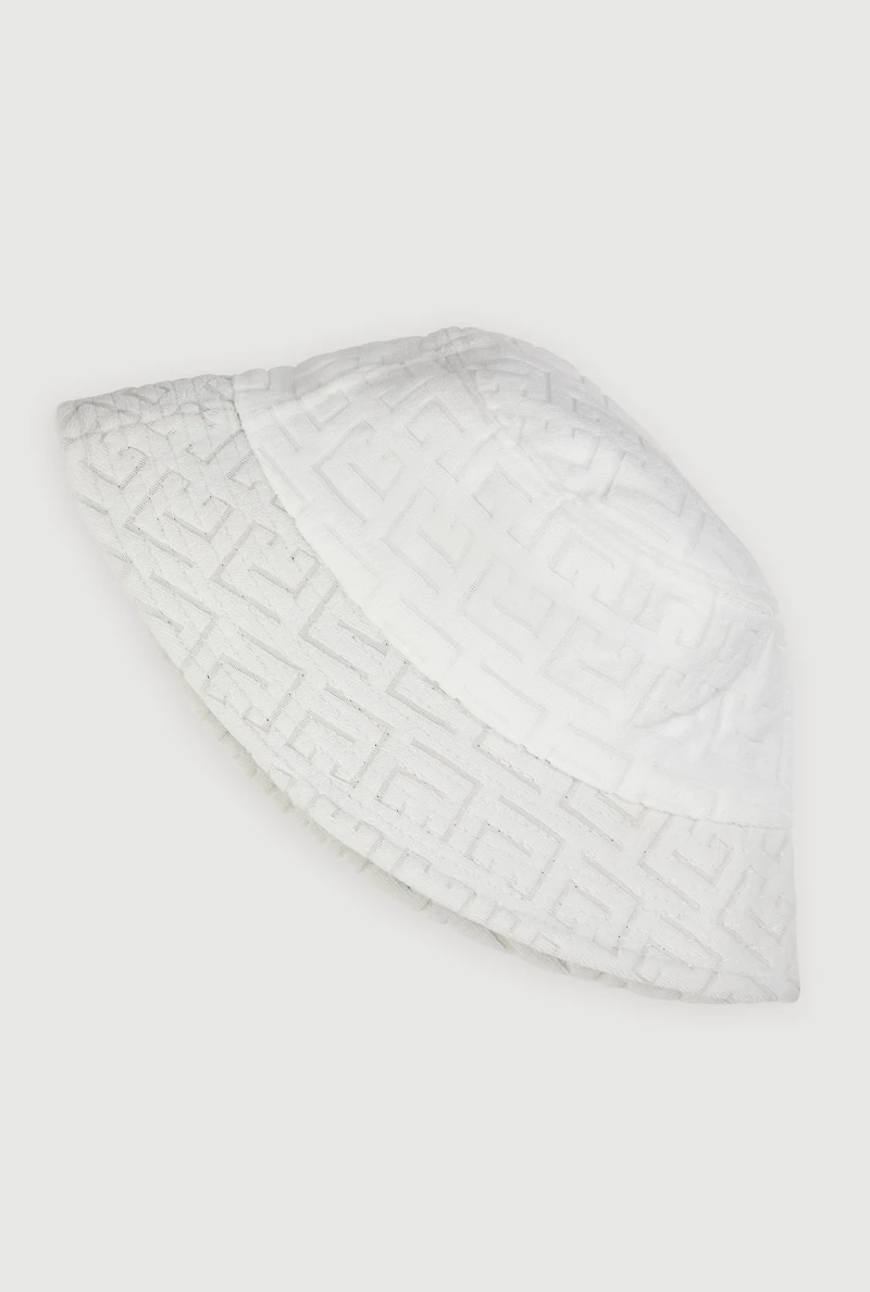 Greek Key Patterned Bucket Hat