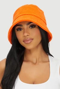 Womens Greek Key Patterned Bucket Hat, Orange