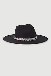 Rhinestone Detail Panama Hat