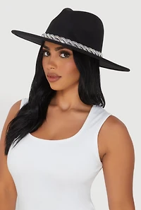 Rhinestone Detail Panama Hat