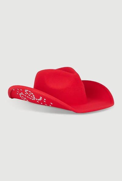 Star Studded Rhinestone Detail Cowboy Hat