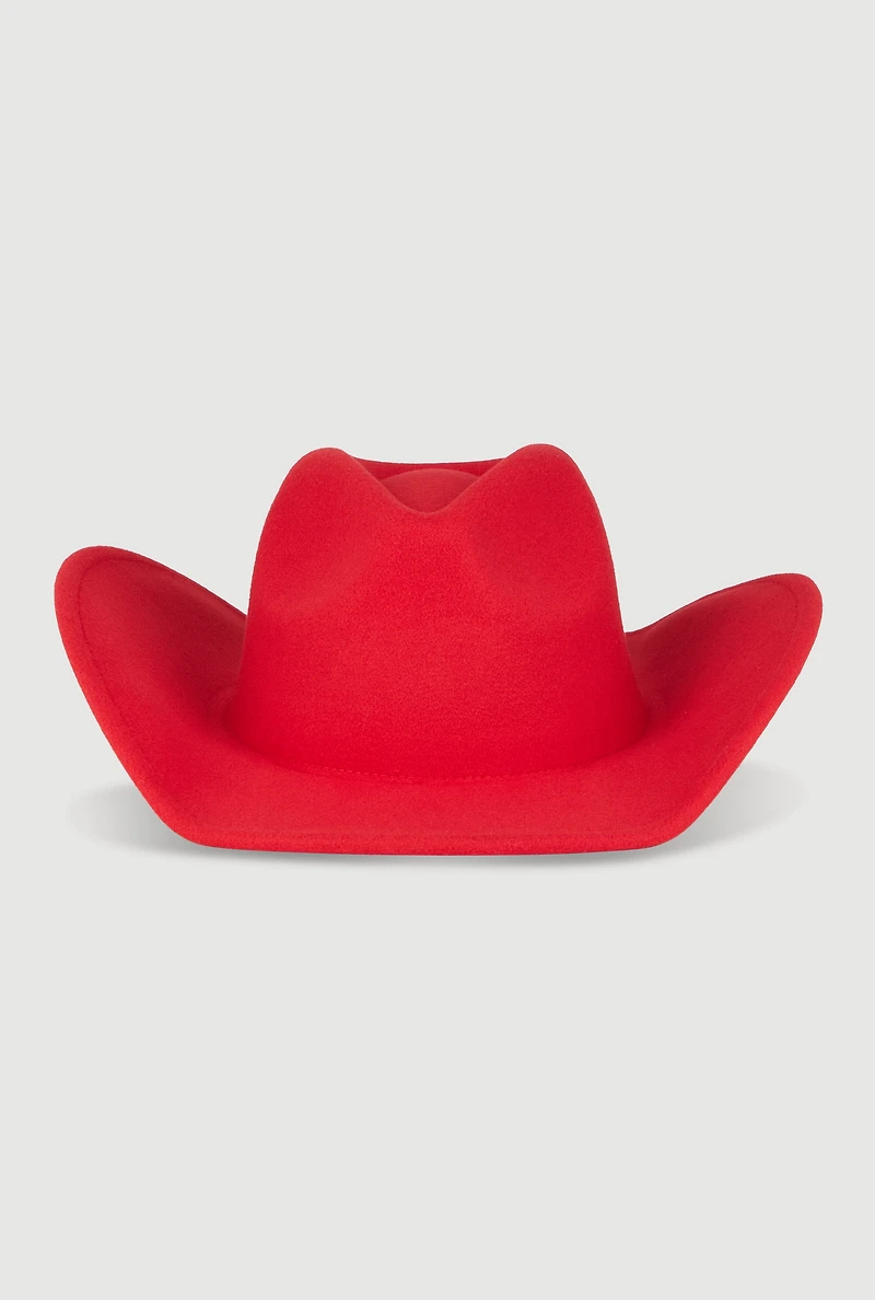 Womens Star Studded Rhinestone Detail Cowboy Hat, Red