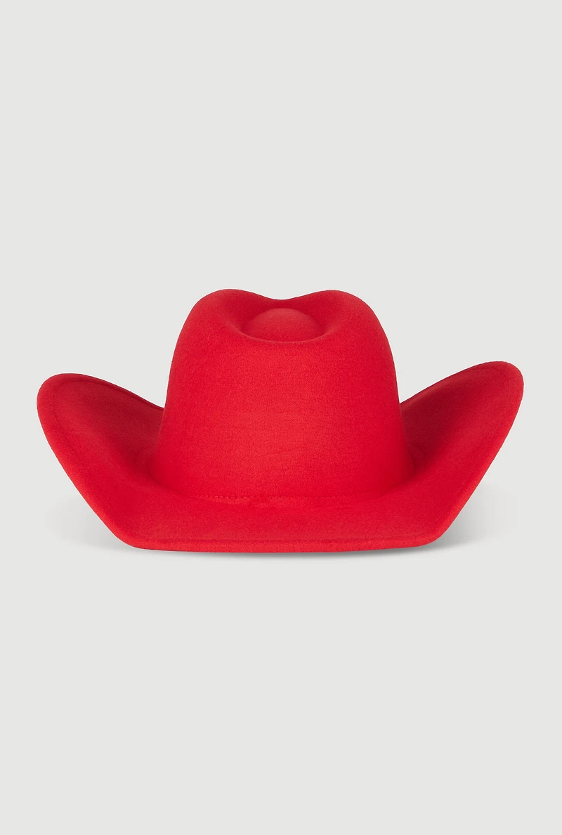 Womens Star Studded Rhinestone Detail Cowboy Hat, Red