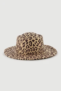 Womens Animal Print Felt Hat, Multi