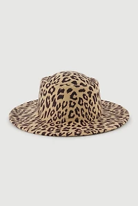 Womens Animal Print Felt Hat, Multi
