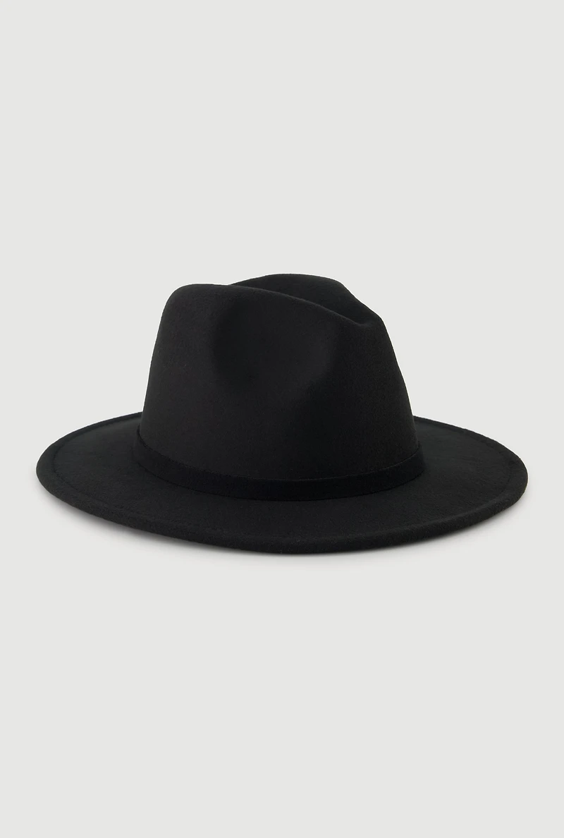 Womens Stylish Faux Suede Panama Hat,