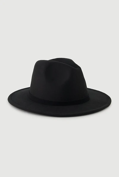 Womens Stylish Faux Suede Panama Hat,