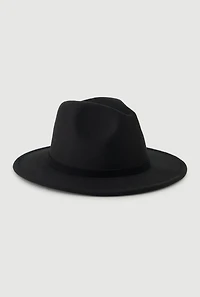 Womens Stylish Faux Suede Panama Hat,