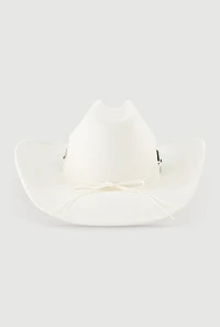 Faux Suede Metallic Cross Cowboy Hat