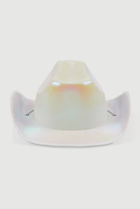 Womens Rhinestone Strap Cowboy Hat, White