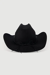 Chic Faux Suede Metallic Cross Cowboy Hat