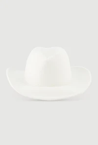 Womens Brushed Felt Cowboy Hat, White