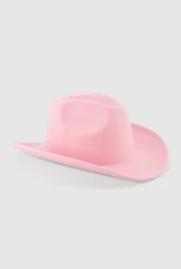 Womens Brushed Felt Cowboy Hat, Pink