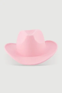 Womens Brushed Felt Cowboy Hat, Pink