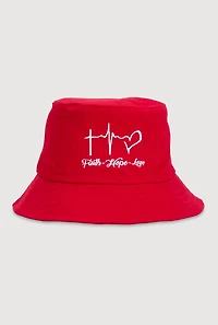 Faith Hope Love Embroidered Bucket Hat
