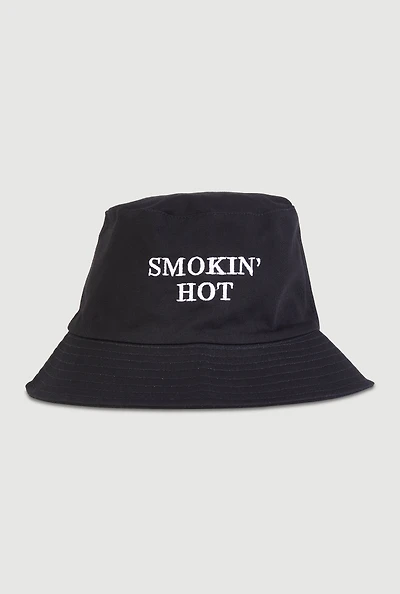 Womens Smokin Hot Bucket Hat, Black