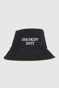 Womens Smokin Hot Bucket Hat, Black