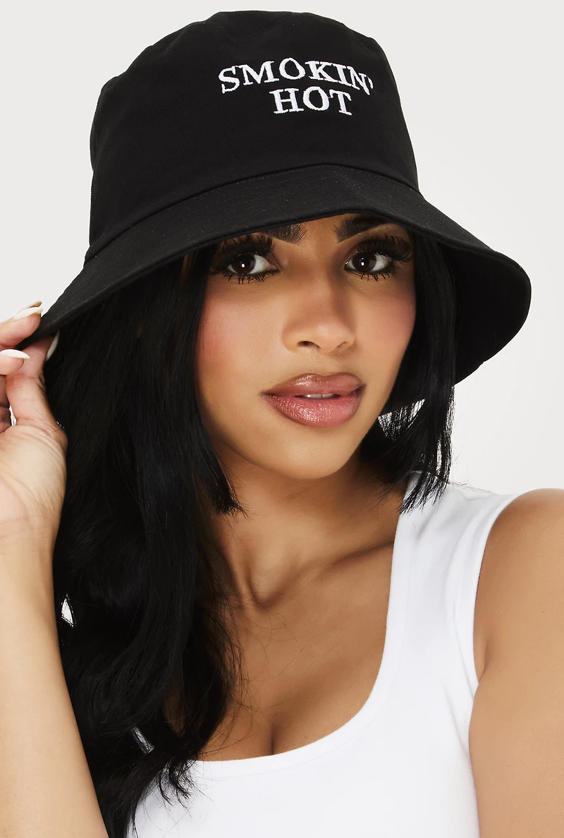 Womens Smokin Hot Bucket Hat, Black