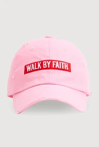 Womens Walk By Faith Graphic Baseball Hat, Pink