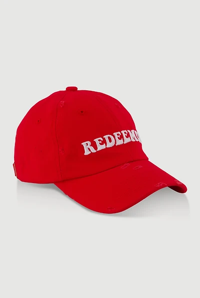 Womens Redeemed Baseball Cap, Red