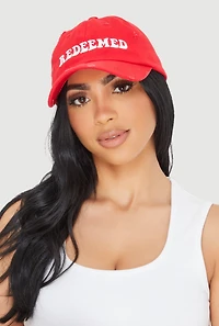 Womens Redeemed Baseball Cap, Red