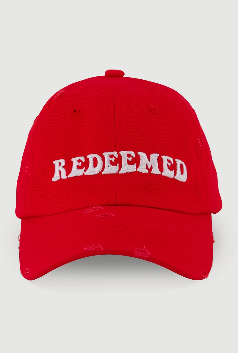 Womens Redeemed Baseball Cap, Red