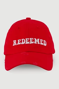 Womens Redeemed Baseball Cap, Red