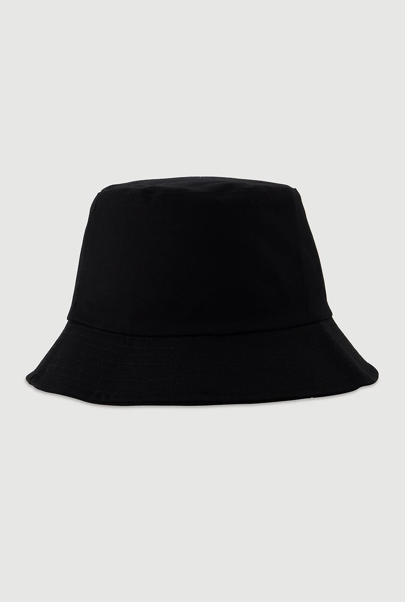 Life Is Fantastic Embroidered Reversible Bucket Hat