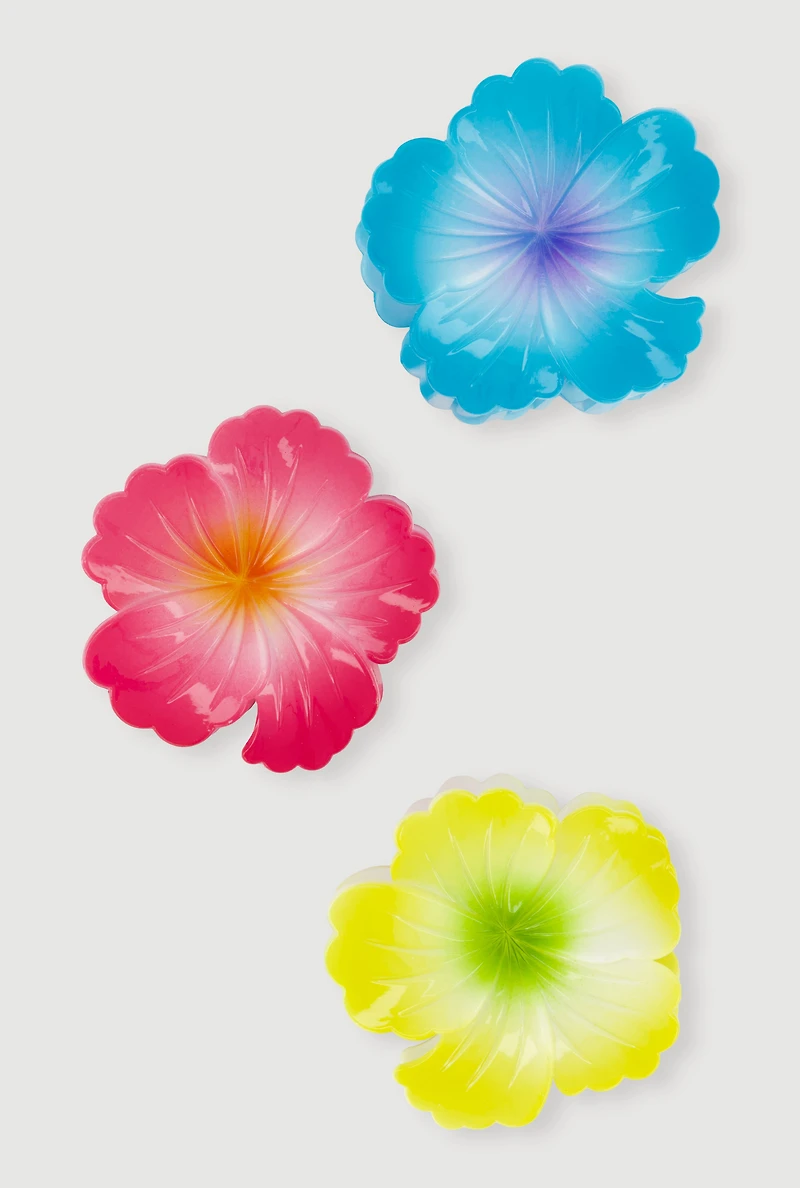 Hibiscus Claw Hair Clips Set of 3