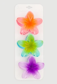 Hibiscus Flower Claw Clips Set of 3
