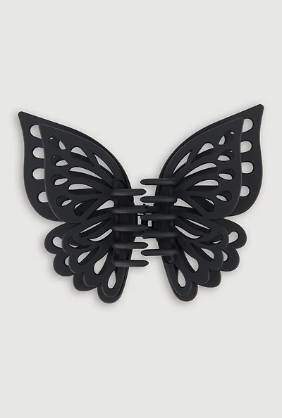 Womens Trendy Giant Butterfly Claw Clip, Black