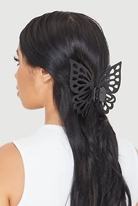 Womens Trendy Giant Butterfly Claw Clip, Black